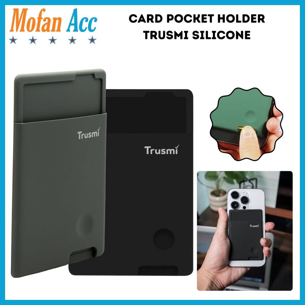 Card Holder Trusmi CF08 Silicone Pocket Dompet Kartu Tempelan HP Ultra-slim
