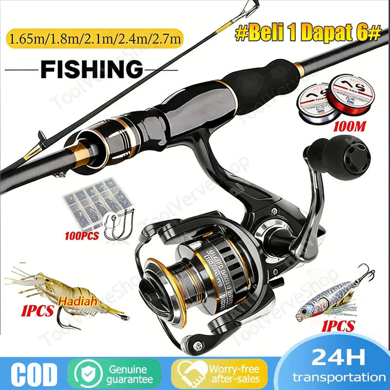 Daiwa Set Pancing 1.65M-2.4M Joran Pancing HE1000-7000 Reel Pancing Murah Kuat Power Pancing Set/ jo