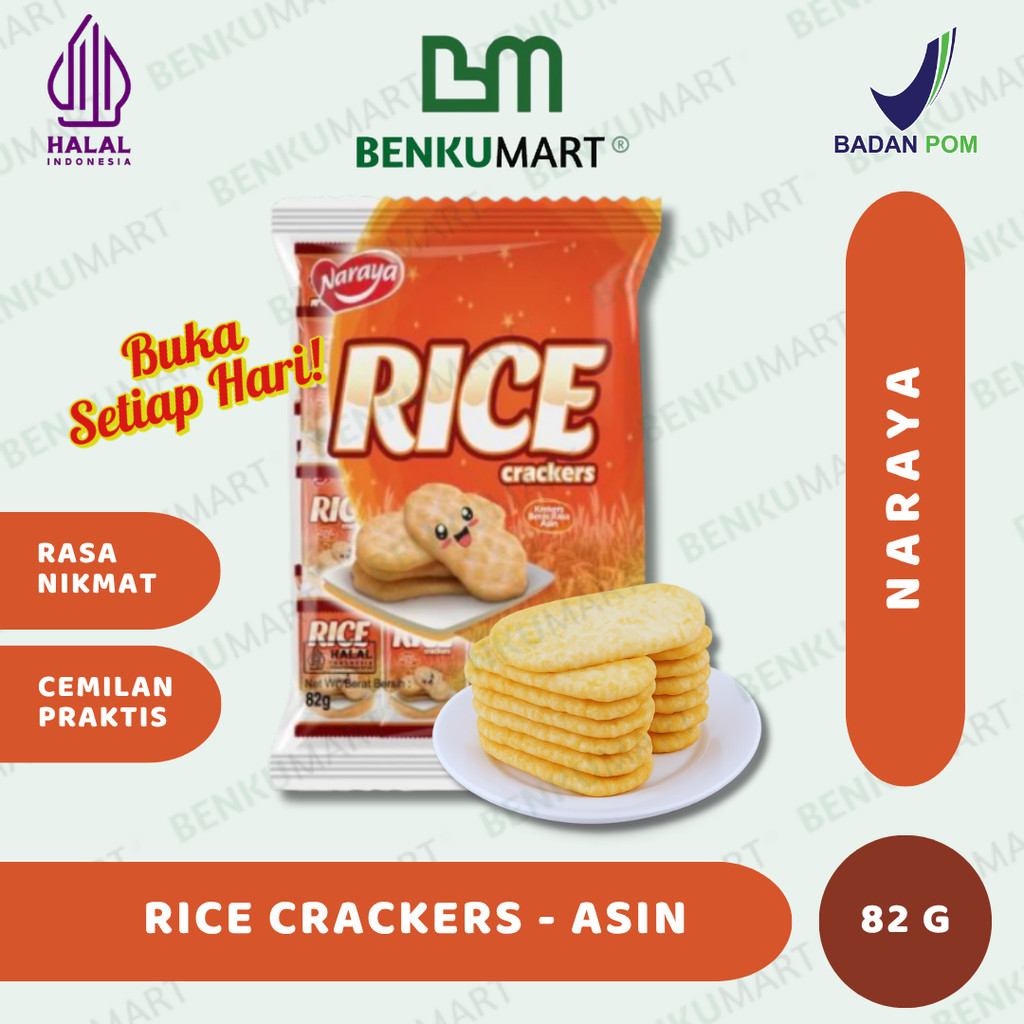 Naraya Rice Crackers (82 gr) | Rasa Asin - Kreker Beras Halal