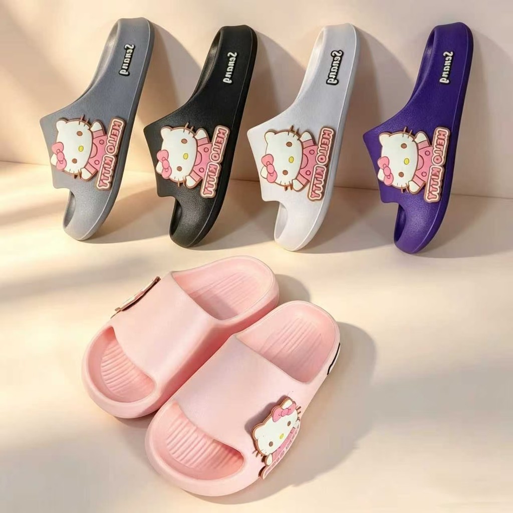 Sandal Selop Wanita Kartun Kucing Lucu Sandal Rumah Cewek Empuk Anti Slip