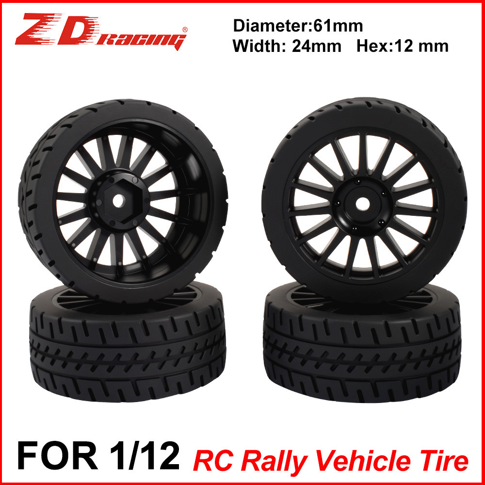 ZD Racing 2PCS RC Car Tires Rubber Tires Hex 12mm For Remote Control Racing Drift Car  and 1/12 ZD R