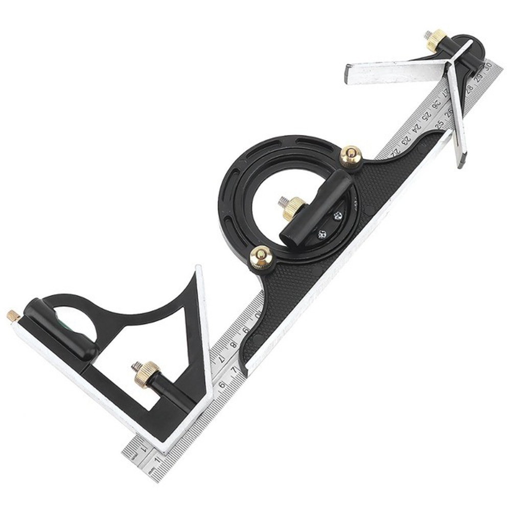 READY Combination Square Lengkap Penggaris Tukang Sudut Siku Protractor Center Finder Set Arsitek