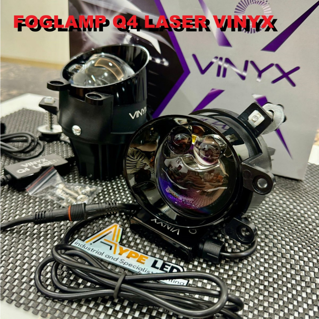ORIGINAL VINYX FOGLAMP BILED DOUBLE LASER Q4 LASER 3 INCHI LAMPU KABUT 55 WATT 60 WATT VINYX FOGLAMP