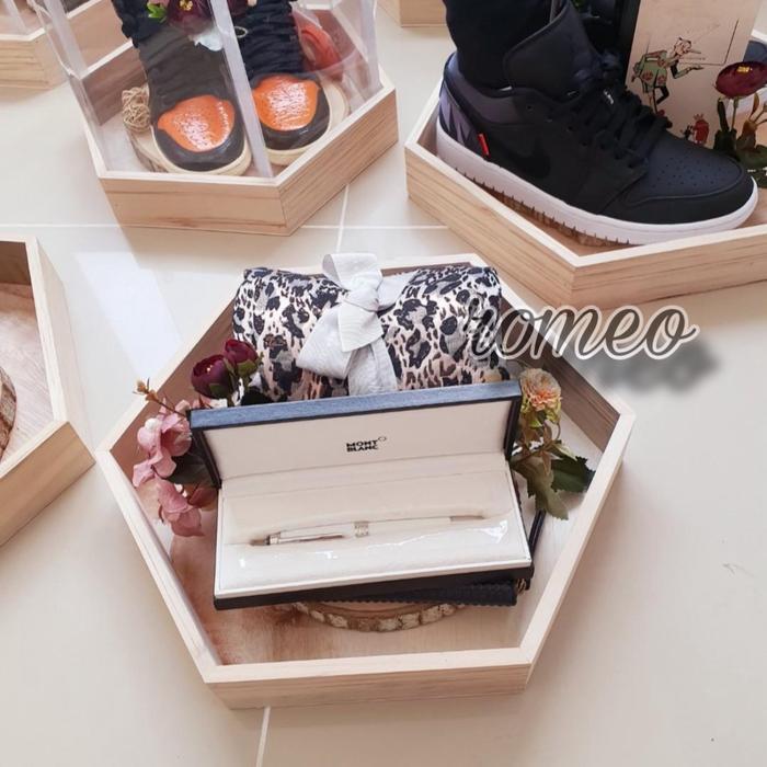 Promo Hexagonal Kotak Seserahan Kayu 1 Box Ukuran XL Hexagonal Hantaran Pernikahan - 1 Box Ukuran XL
