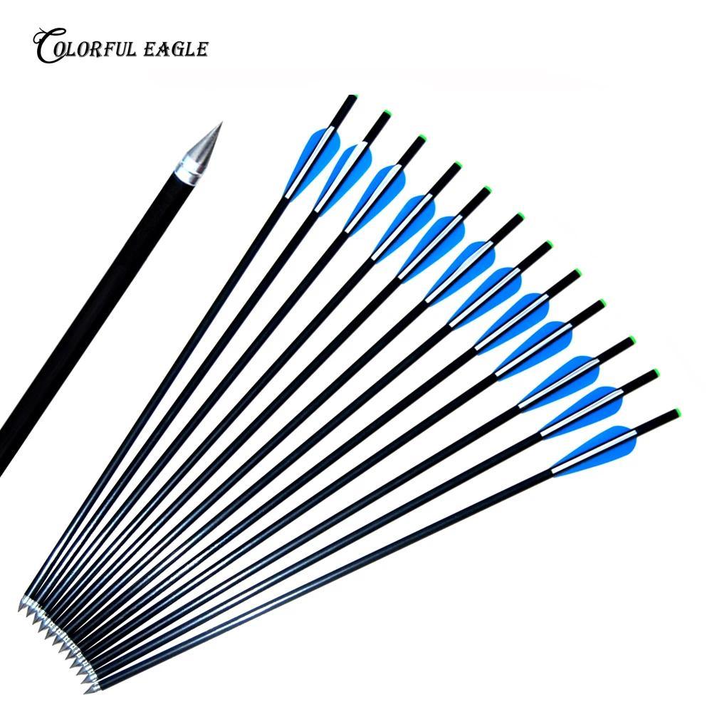 Archery  Crossbow Bolt 13/17/20Inch Hunting Fiberglass Arrow 3Inch Plastic Feather Arrowhead F Shoot