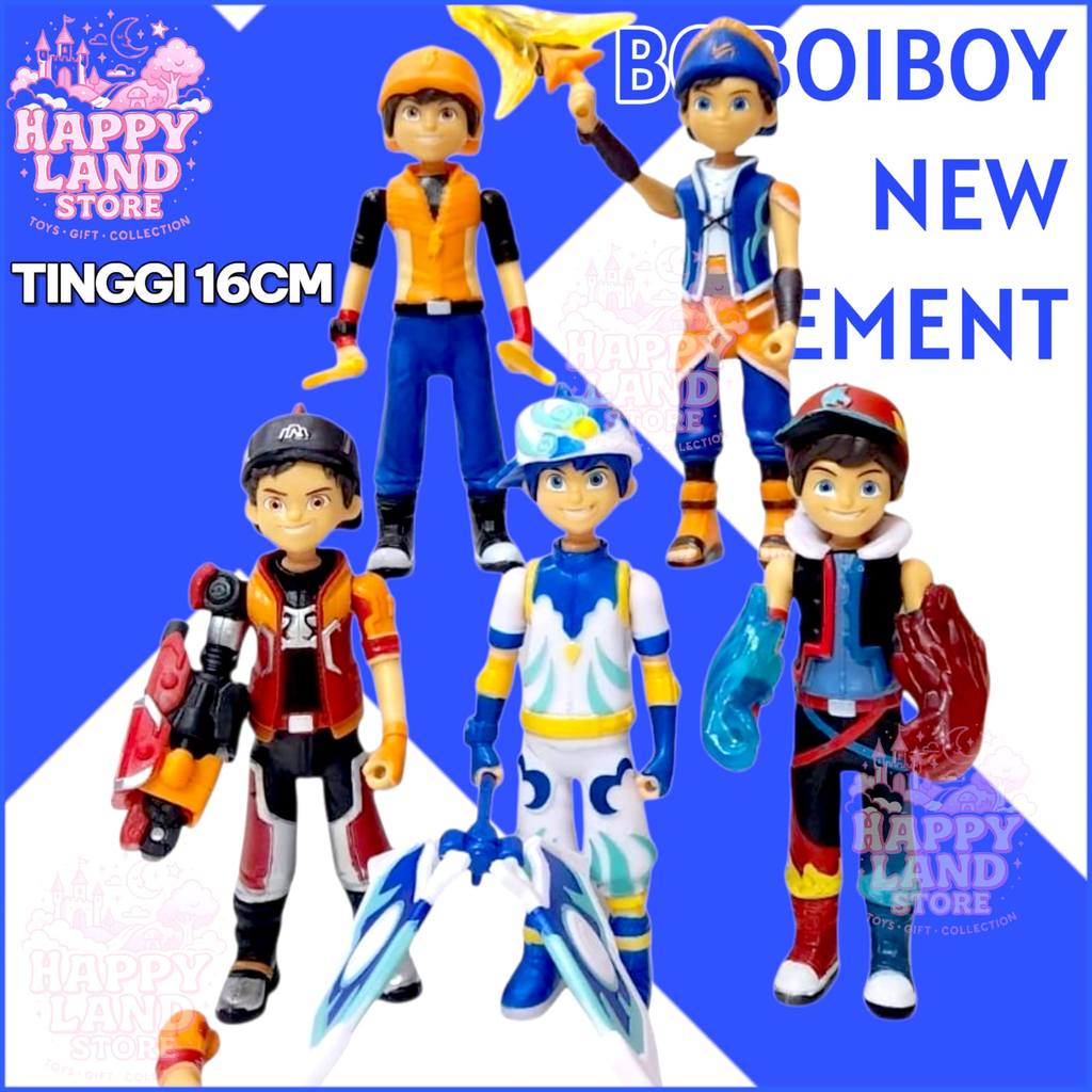 Set 5 Pcs Action Figure BoBoiBoy Galaxy Tinggi 16cm - Mainan Anak Pajangan & Topper Kue / Boboiboy N