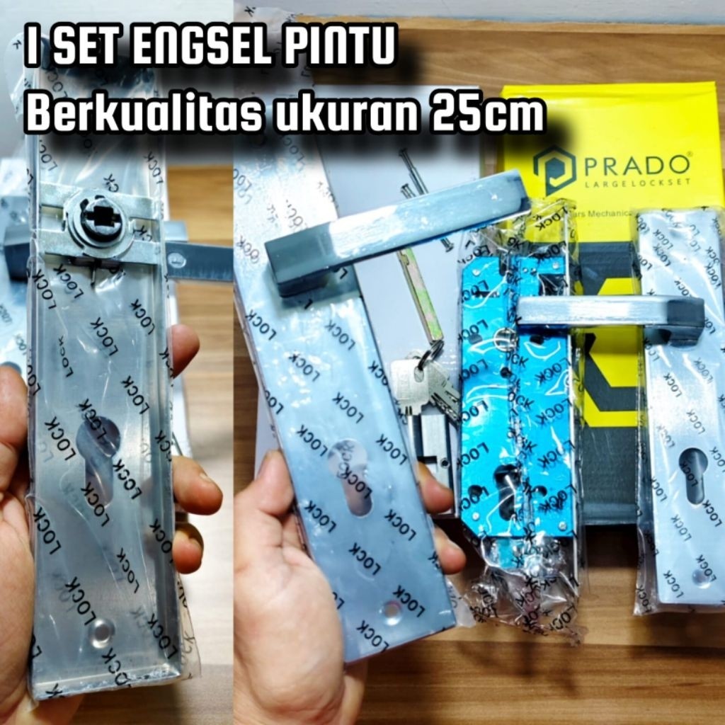 PRADO - 1 SET Kunci Pintu Lengkap - Handle Besar Kunci Slot Gagang Pintu 25cm