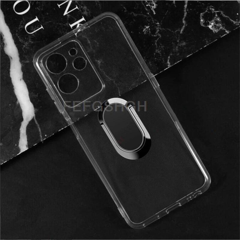 For Oukitel C32 6.52" OukitelC32 Back Ring Holder Bracket Phone Cover TPU Soft Silicone Case