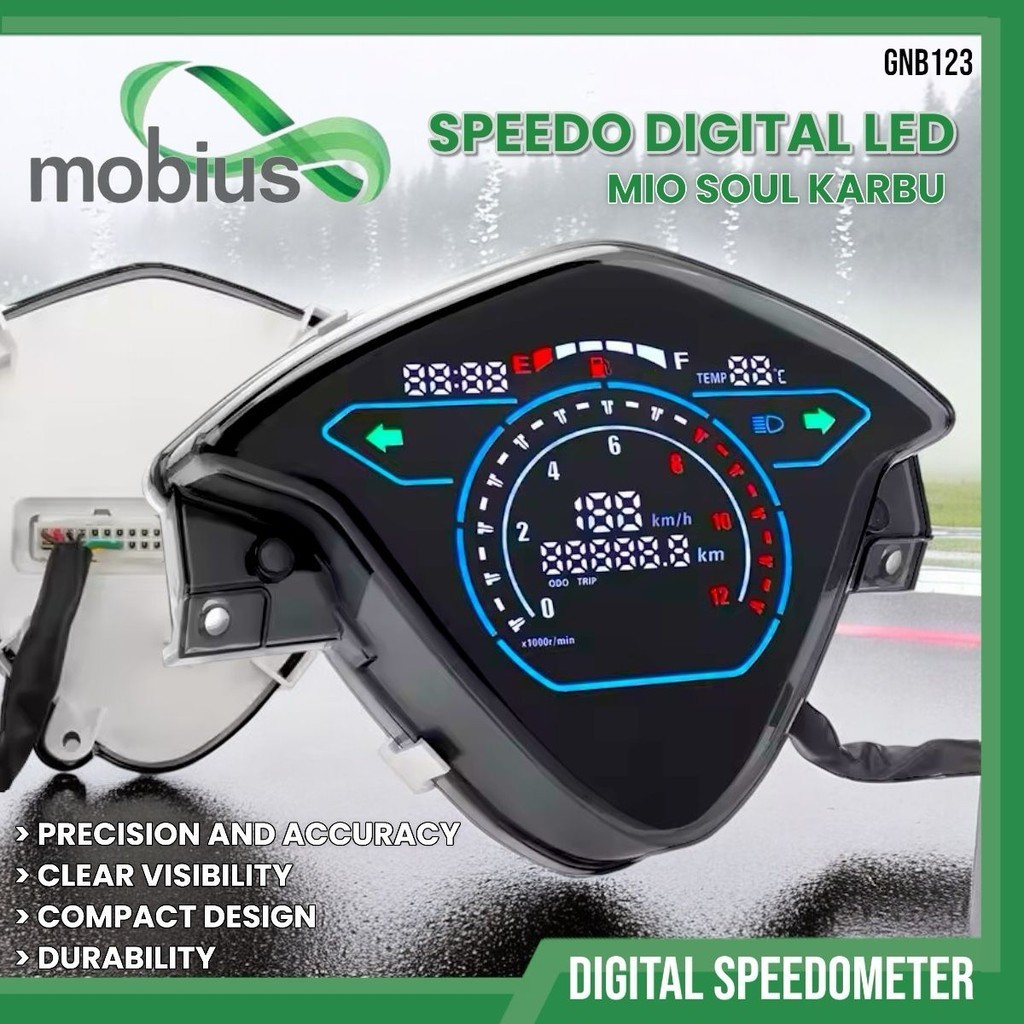 Speedo Digital LED MIO SOUL Karbu Speedometer Mio Soul karbu