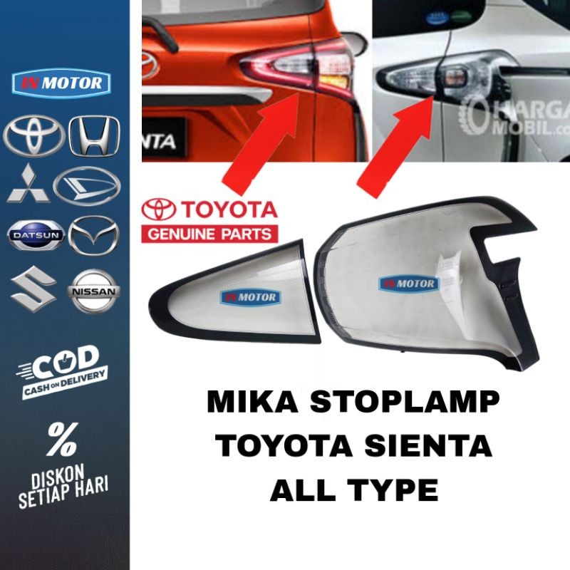 mika lampu belakang toyota sienta tipe Q V G original kaca mika stoplamp sienta original lampu rem s