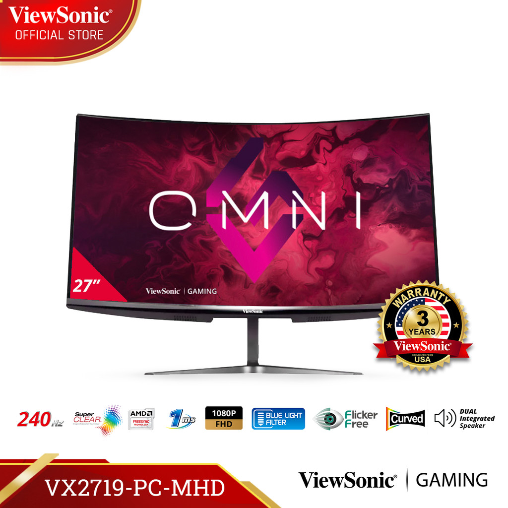 ViewSonic VX2719-PC-MHD 27” Curved Monitor FHD|HDMI|Speakers|240Hz
