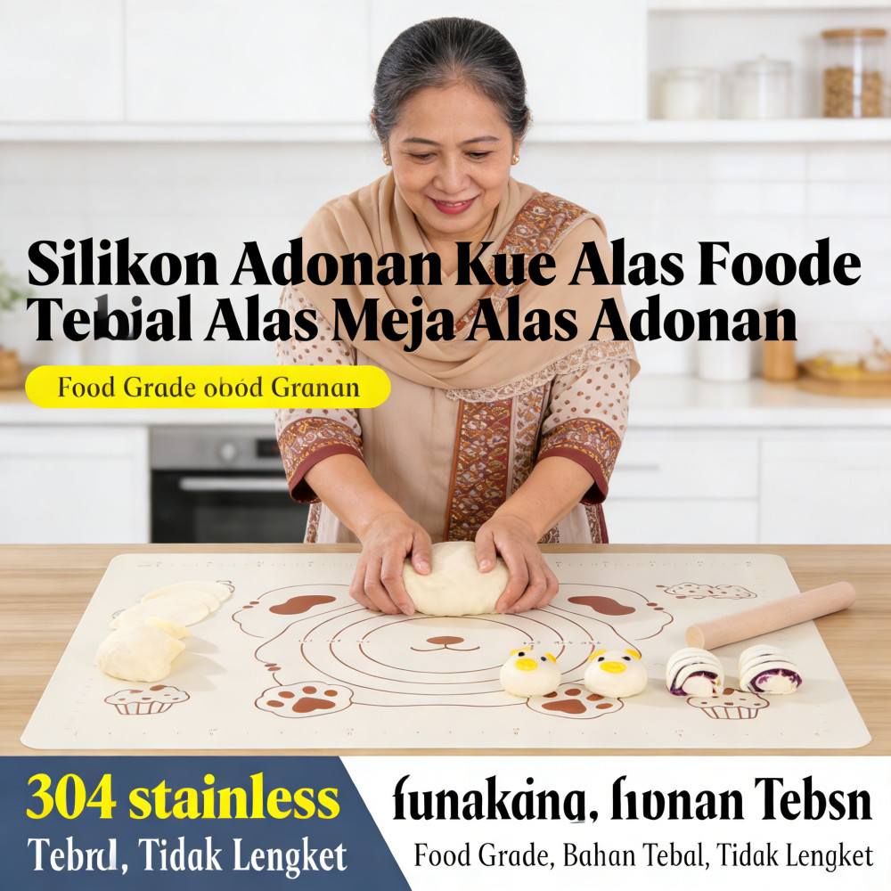Alas Adonan Silikon Alas Adonan Kue Silikon Alas Silikon Adonan Alas Meja Silikon Tebal Food Grade