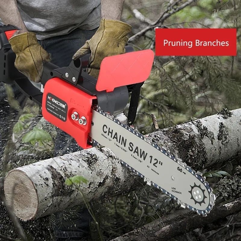 Gergaji Kayu Baterai 12V Chainsaw Portable 12 Inch Senso Kayu Cordless Mini Chain Saw
