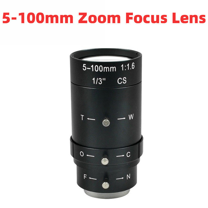CCTV 5-100mm Lens 1080P Manual Iris Zoom Focus CS Mount,For Industrial Machine Vision cameras Lens C