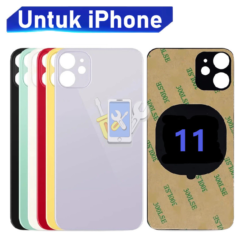 Kaca Belakang untuk iPhone 11 Penggantian Kaca Belakang Penutup Baterai Belakang
