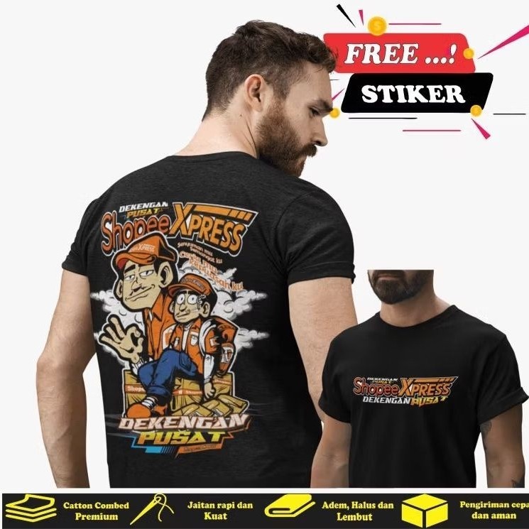 Kaos Pria Kurir SPX Xpress DEKENGAN PUSAT Baju Kurir Sopee Xpress DEKENGAN PUSAT Terbaru