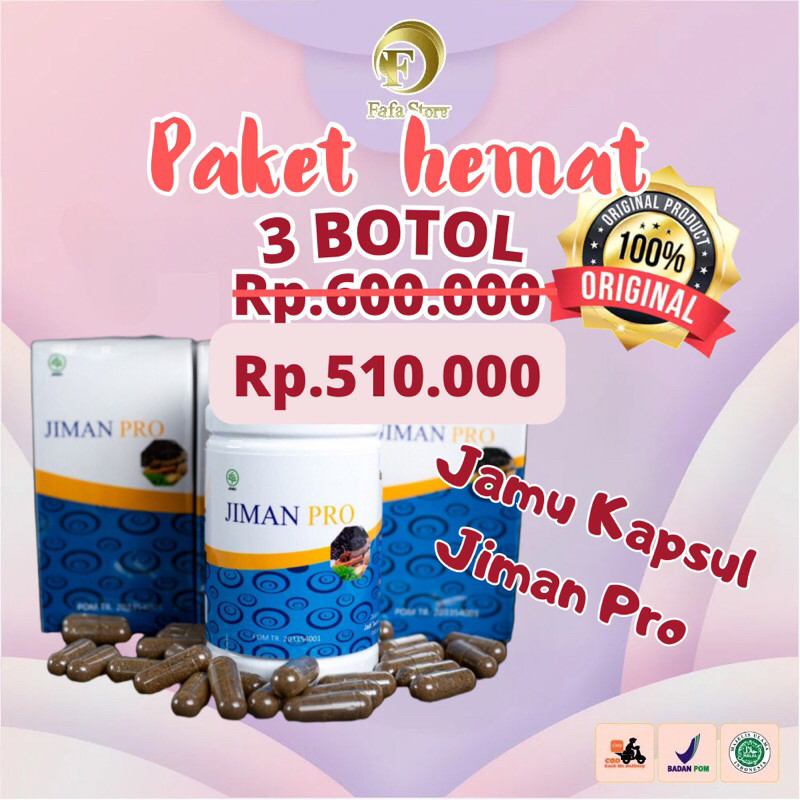 (TERMURAH) Beli 3 Botol Lebih Hemat Jamu Kapsul JIMAN PRO