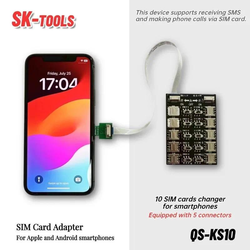 Card anger Multi SIM Card Reader with 10 Slots SIM Card Adapter Android Apple Universal 10 Expansion