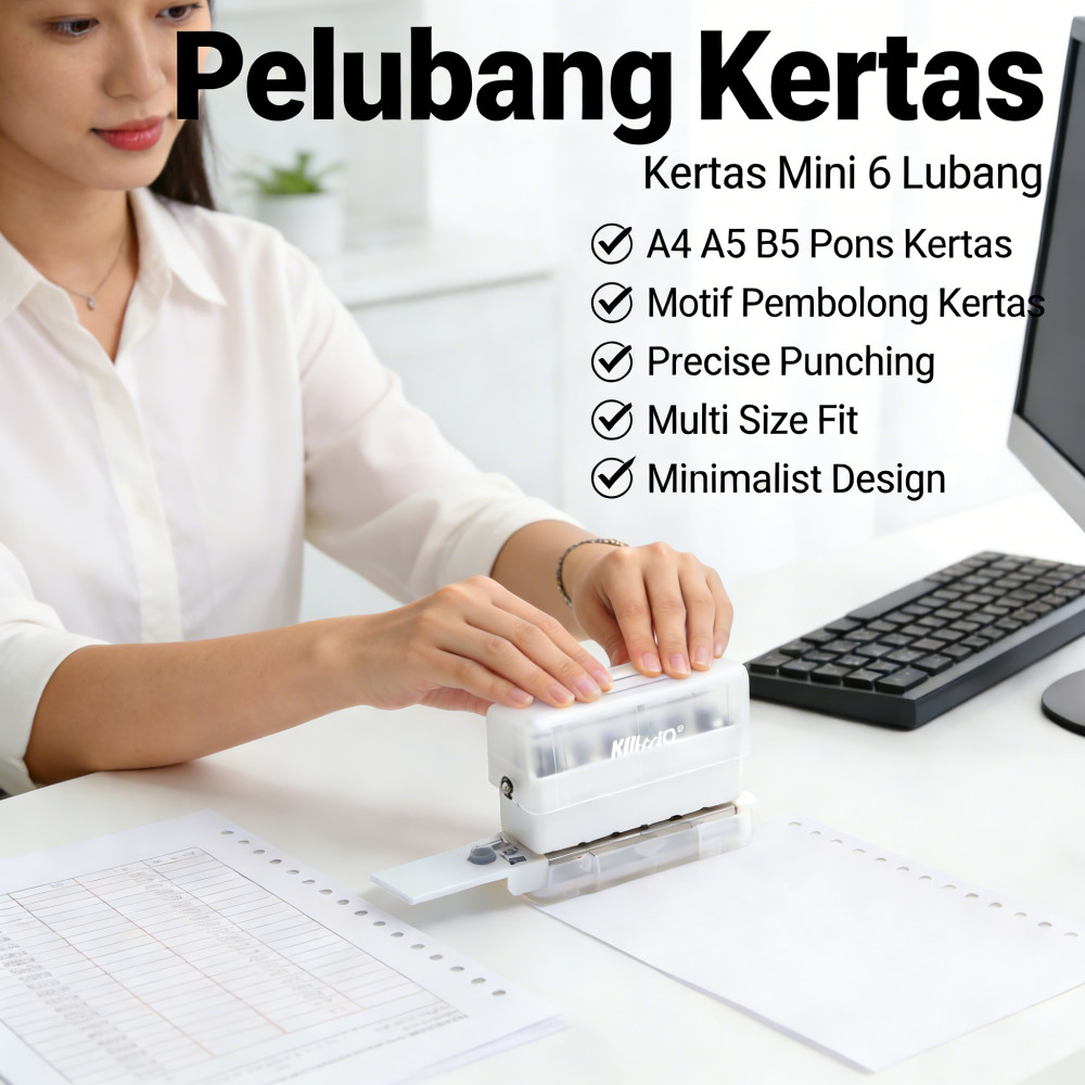 Kertas Mini 6 Lubang / Motif Pembolong Kertas / Pons A5 A4 B5 / Pelubang Kertas