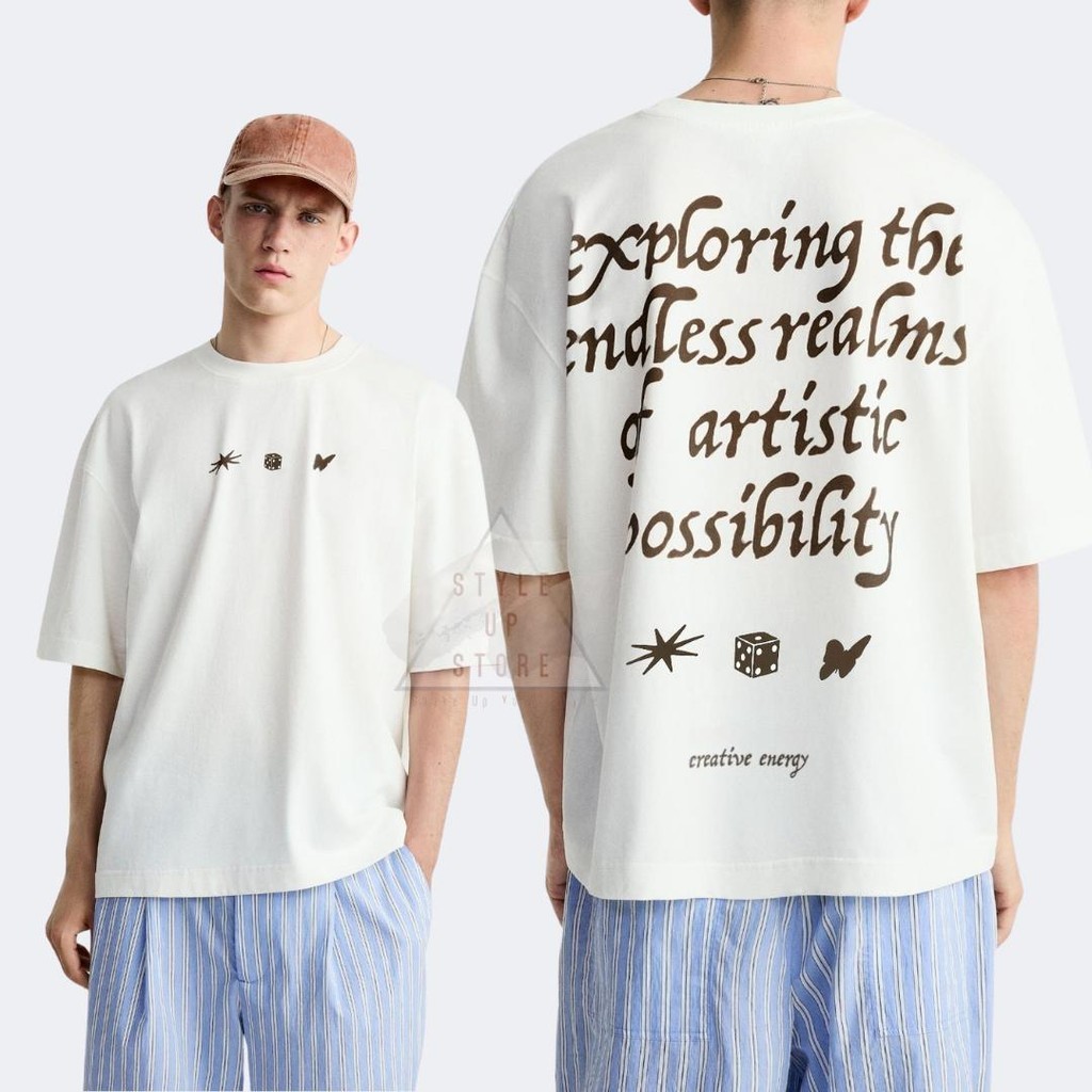 [ STYLEUPSTORE ] ZARA Oversize Unisex Tshirt - Kaos Creative Energy