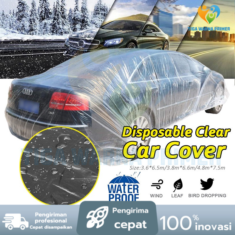 (COD) Sarung Mobil Transparan Bening Plastik Waterproof Selimut Pelindung Body Universal