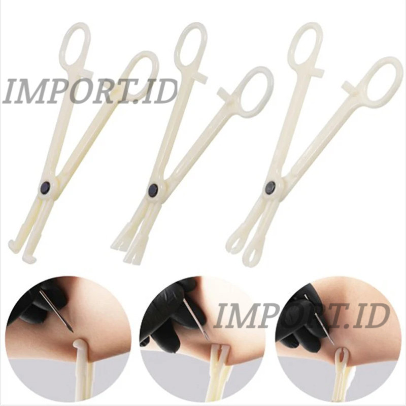 Tang Tindik/Piercing Plier/Tubuh Sekali Pakai Plastik Penjepit Terbuka Bulat Alat Forcep Tindik Lida