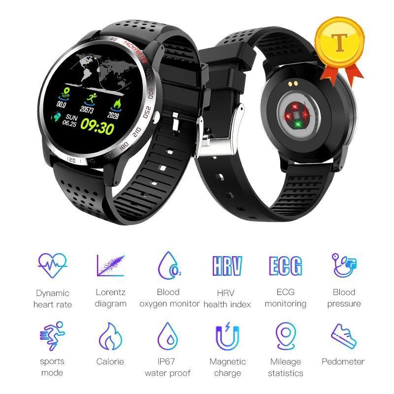 ECG+PPG Smartwatch Bluetooth Smart watch automatic monitoring blood pressure ECG HRV report Smart Sp