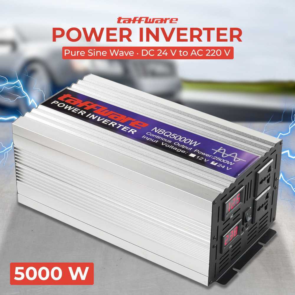 Inverter Taffware Power Inverter Mobil Pure Sine Wave DC 24V to AC 220V 5000W - NBQ5000W
