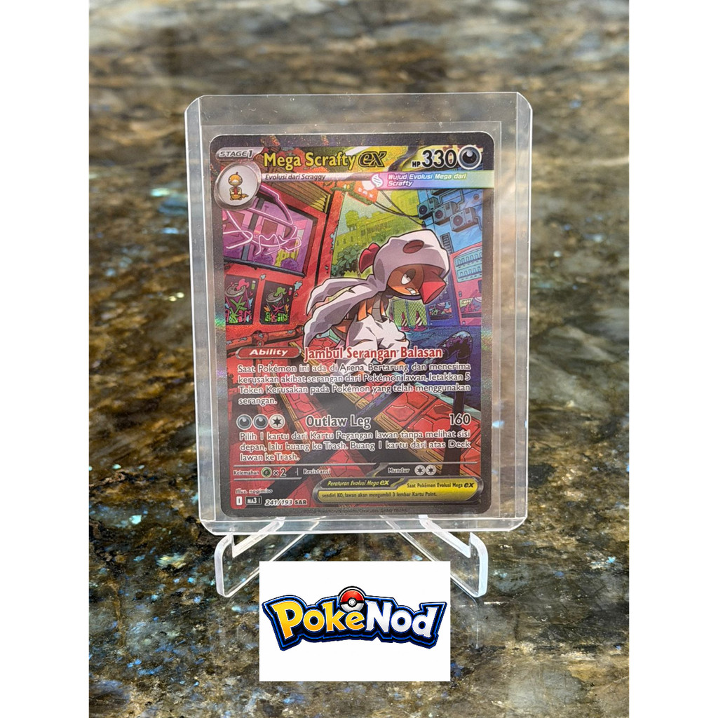 Mega Scrafty EX SAR 241/193 MA3 ID - Pokemon TCG - Mega Dream Mega Impian EX