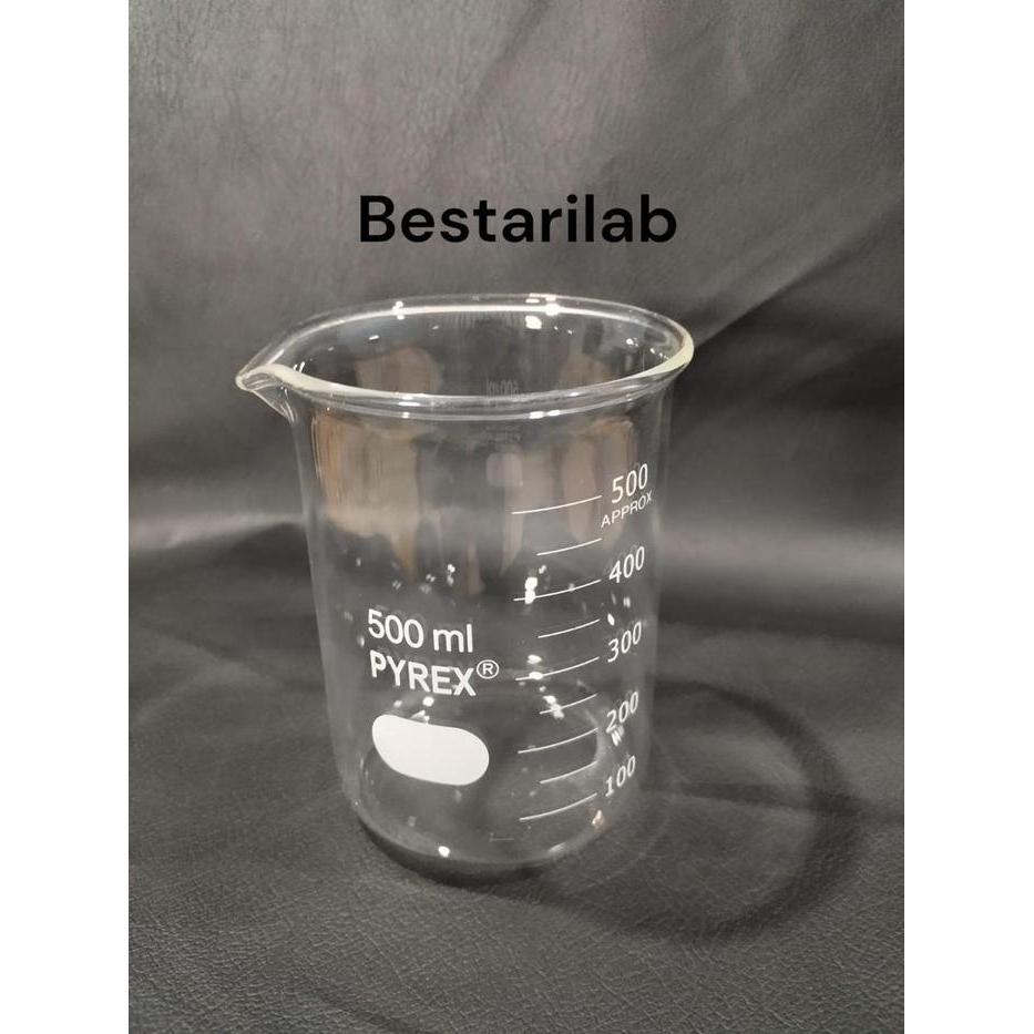 Beaker Glass / Gelas Kimia / Gelas Piala PYREX Kap 500 ml - Borosiliocate Tahan Panas