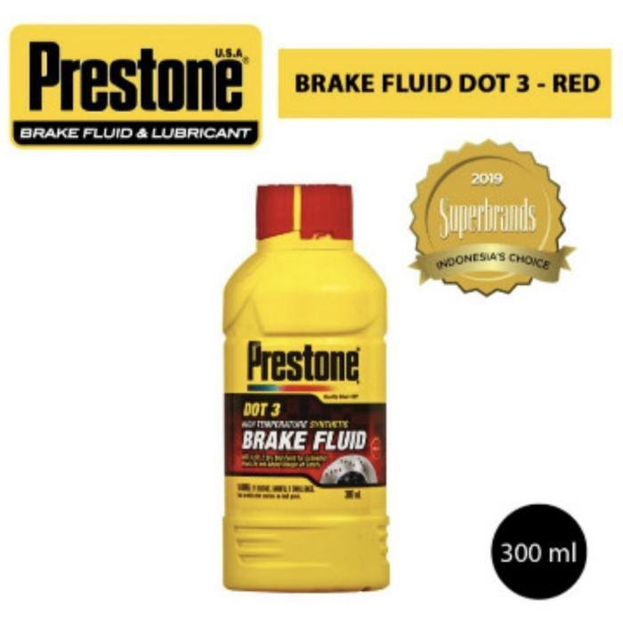 Minyak Rem Brake Fluid DOT3 PRESTONE Synthetic 300mL Merah Bening - PRESTONE RED