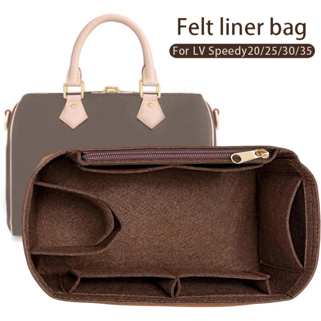 Felt Insert Bag Organizer for LV Speedy 25 30 35 Flap Handbag Inner Bag Makeup Travel Purse Storage 