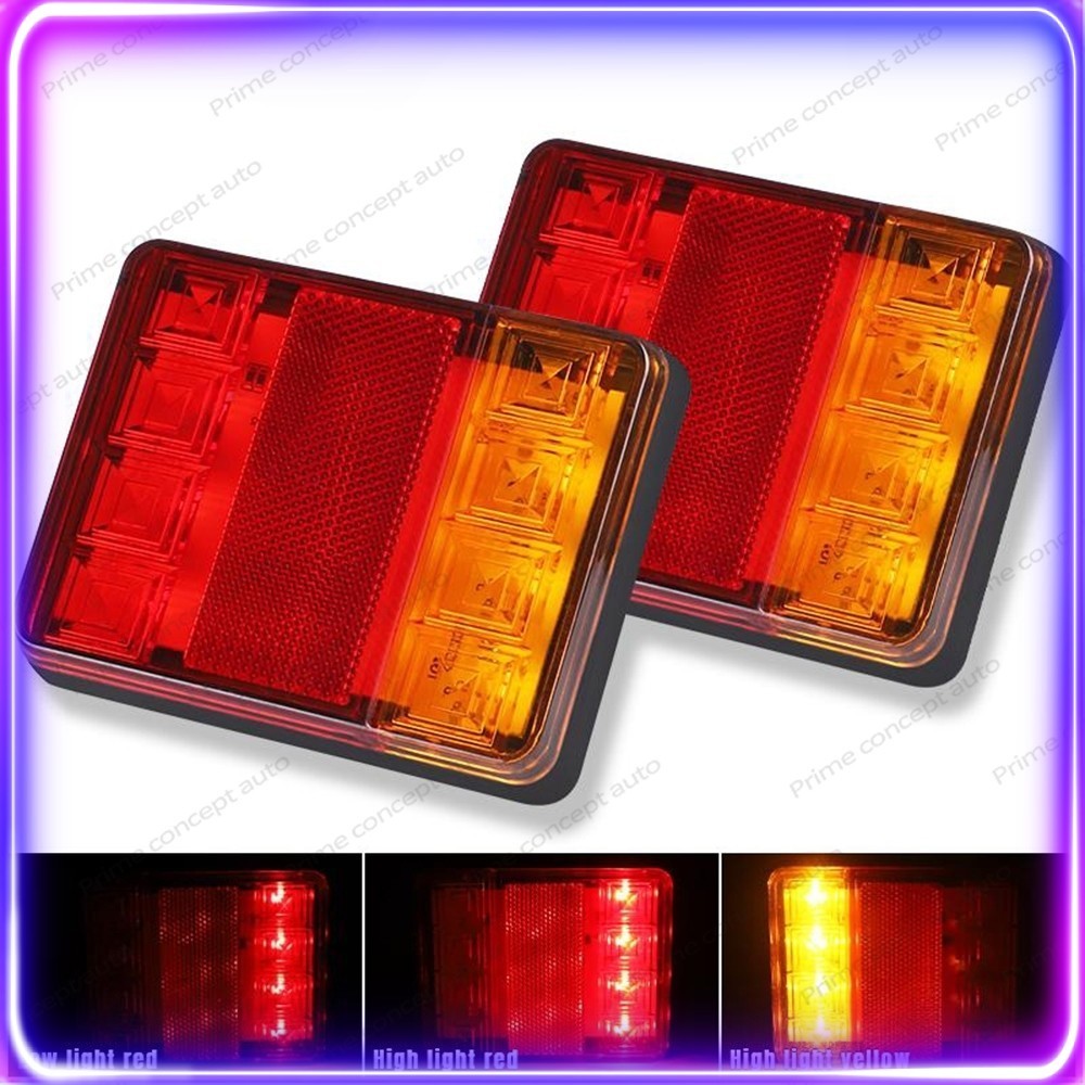 Stop Lamp Truk 12V/24V Lampu belakang LED Truk 8LED UNIVERSAL 12V