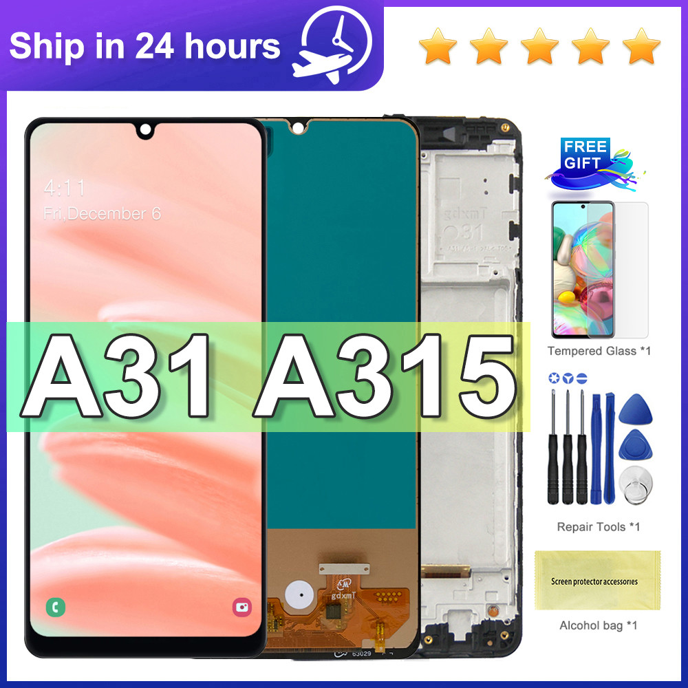 6.4" For AMOLED For Samsung A31 LCD splay Tou Screen gitizer Assembly Replacement For Samsung A31 A3