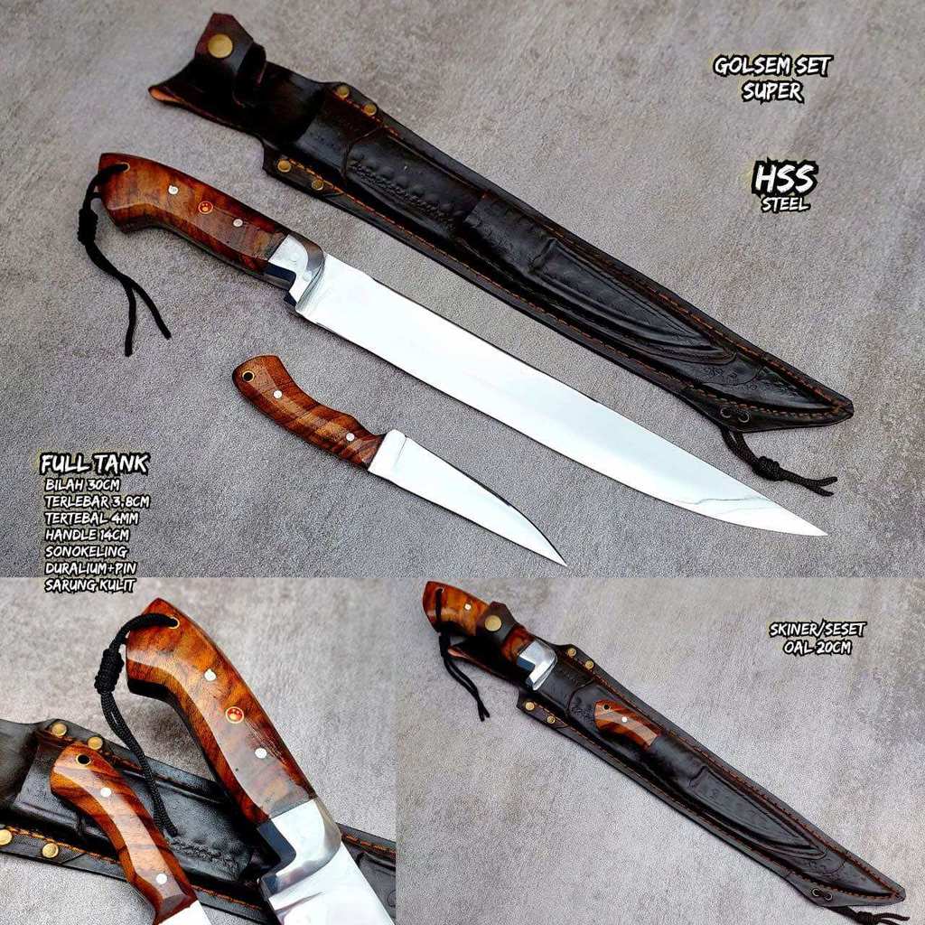 golok sembelih HSS 1 set pisau skinner