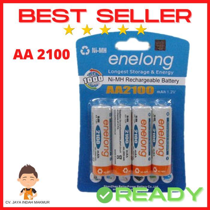 (VoxaCam) Enelong Battery Baterai Charge AAA Rechargeable Ni-Mh 900mAh 4Pcs - ENELONG AA 2100