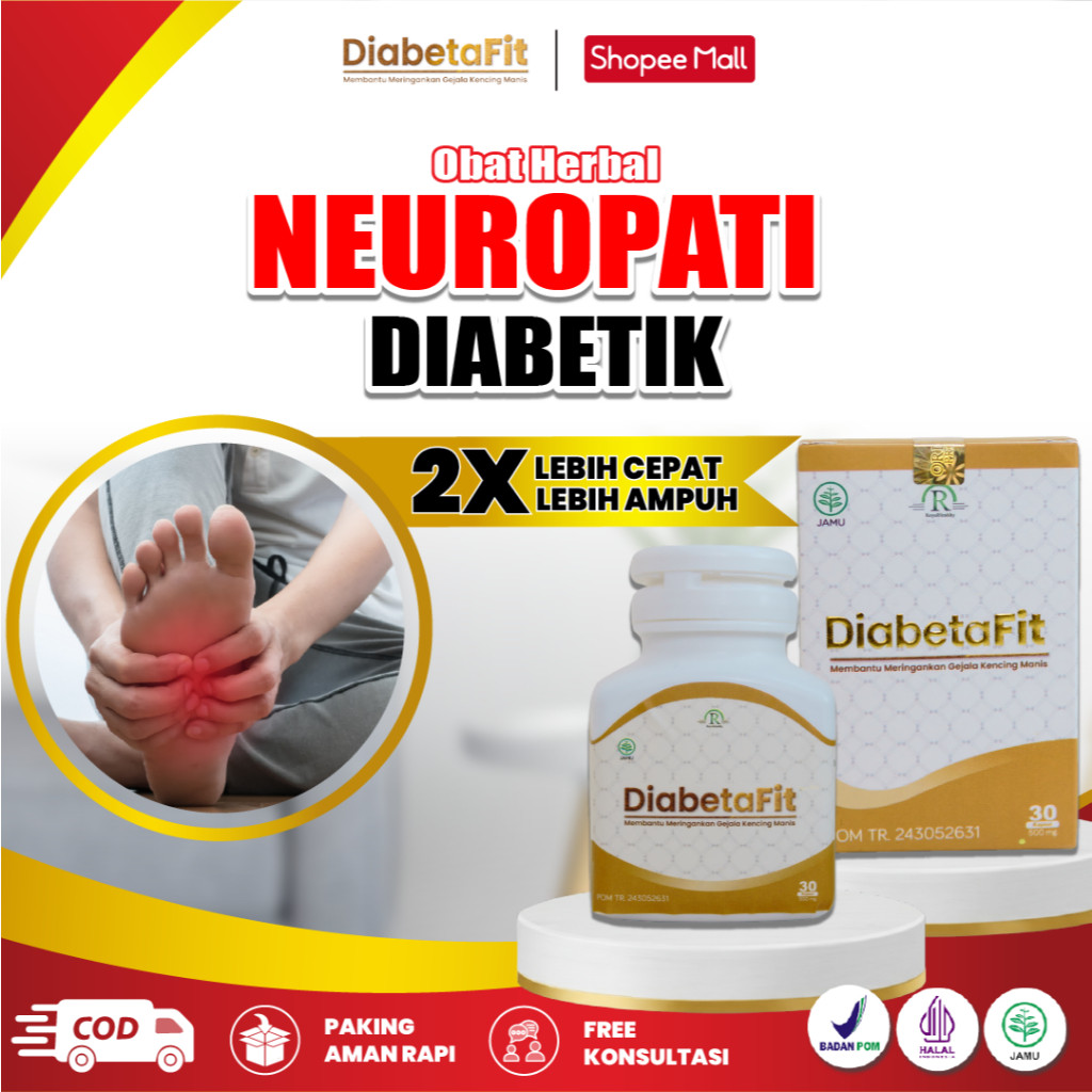 (TERBAIK) Diabetafit - Obat Herbal Untuk Mengatasi Neuropati Diabetik isi 30 Kapsul
