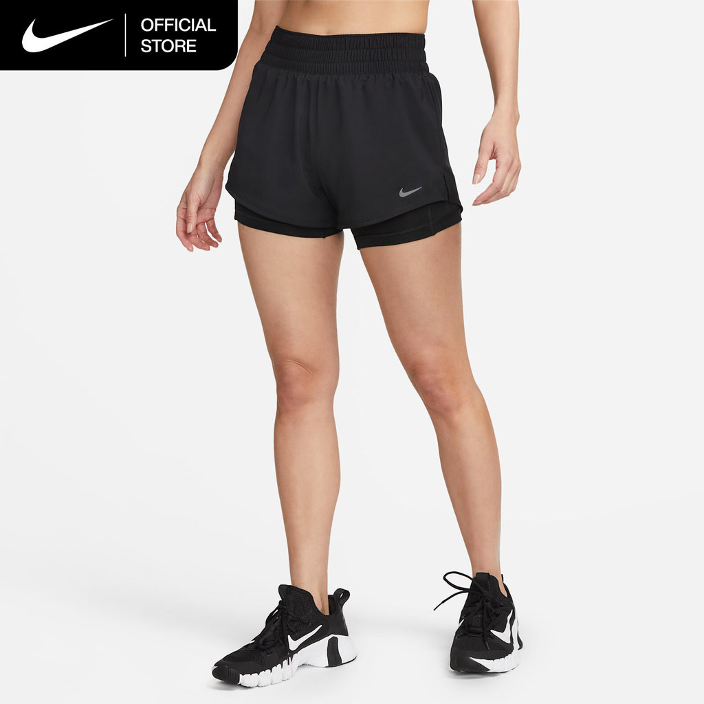 Nike Dri-FIT Women's One Mid-Rise 3" 2-in-1 Training Shorts - Black [DX6013-010]