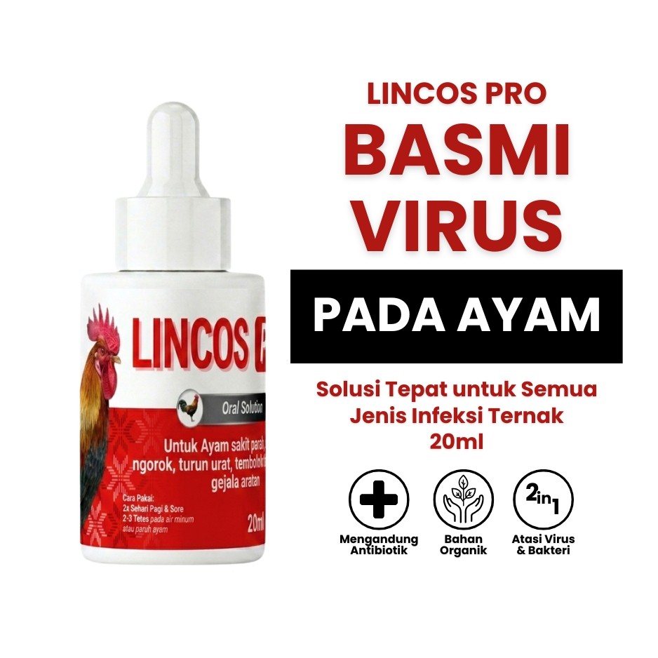 LINCOS PRO - Basmi Virus & Infeksi pada Ayam - Suplemen Oral Untuk Ayam - Obat Oral Untuk Ayam