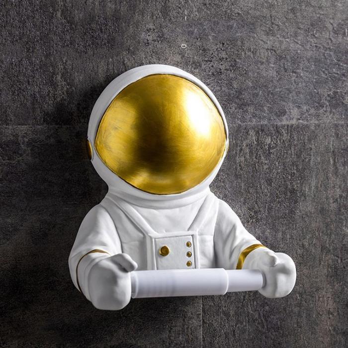 Astronaut Tissue Roll Hanger / Tempat Tissue Tisu Toilet Tempel Dinding Astronot Lucu Nordic Unik - 