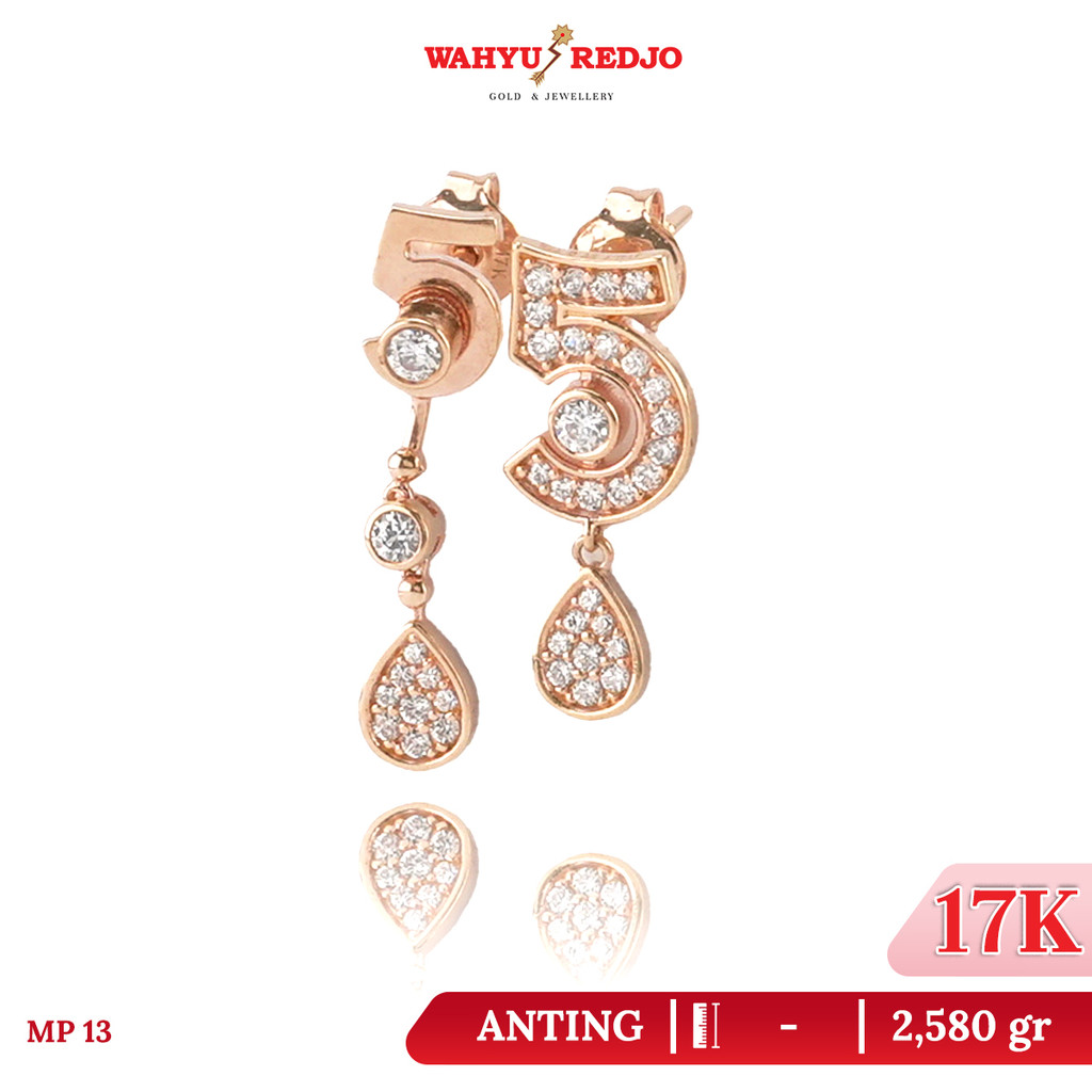 Anting-Anting Emas 17K Rosegold Wahyu Redjo AN-17K-31738220-PMR