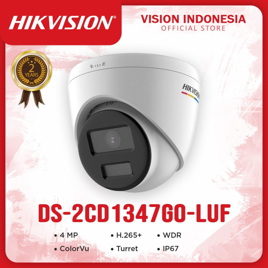HIKVISION DS-2CD1347G0-LUF / 4MP COLORVU + AUDIO BUILT IN MICROPHONE