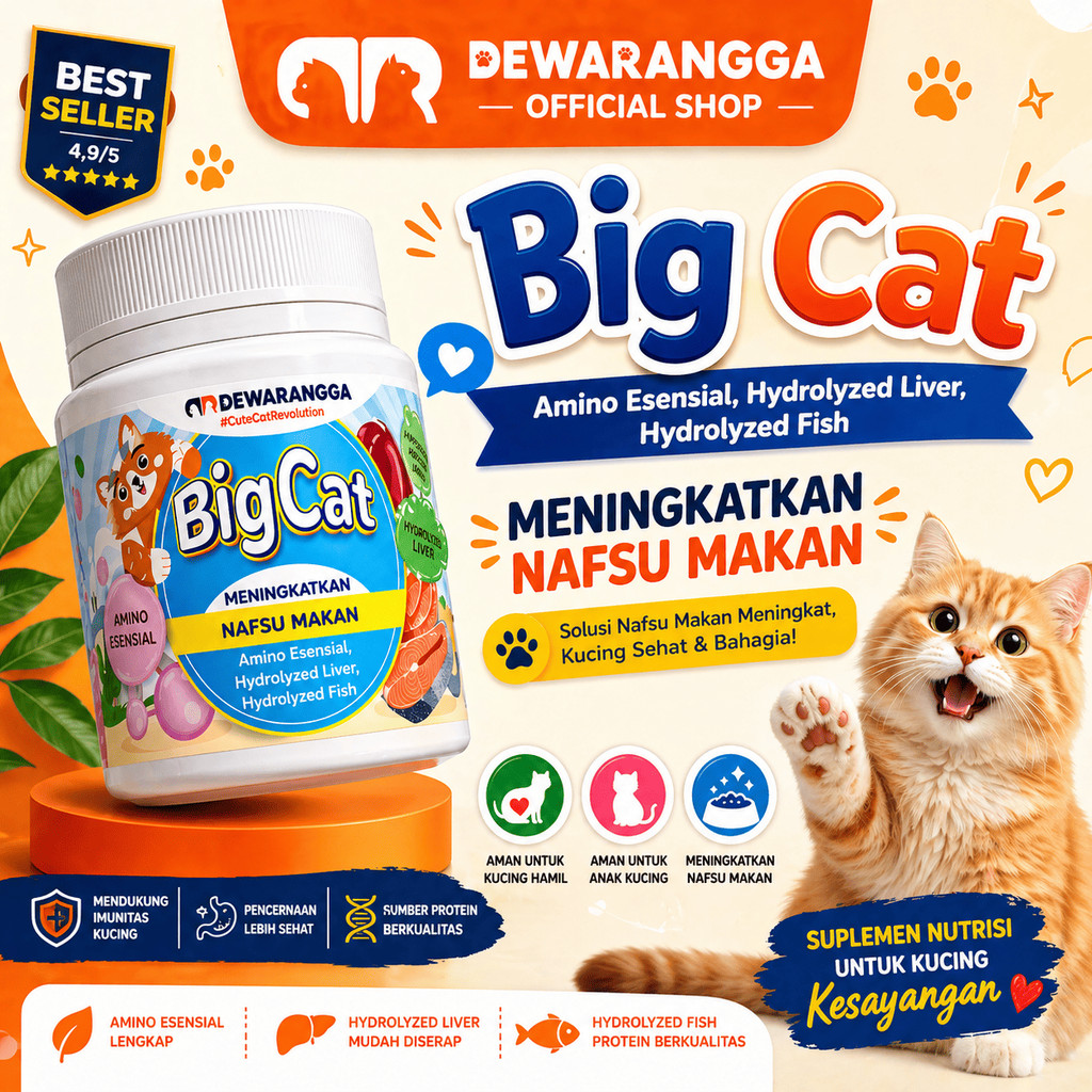Dewarangga Big Cat Vitamin Kucing Penggemuk Penambah Nafsu Makan Cepat Kitten