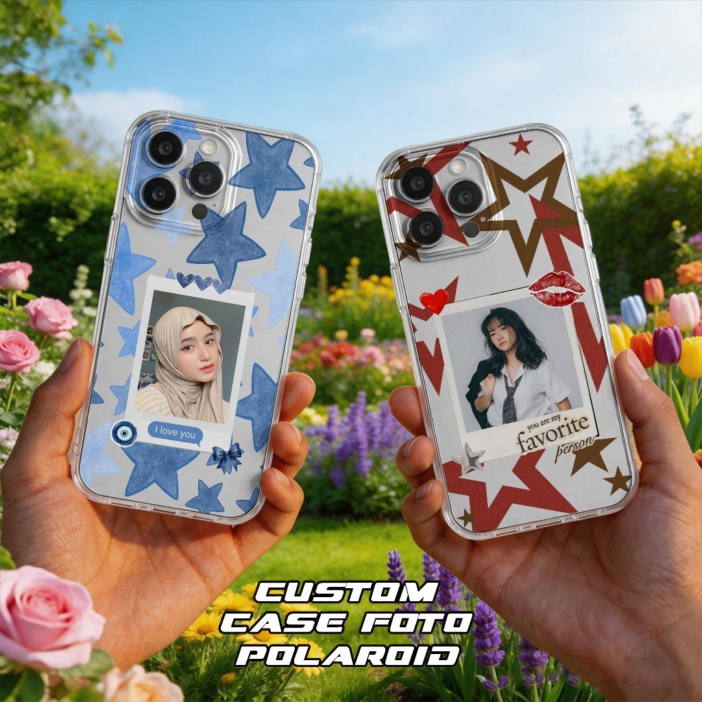 CASING SOFTCASE CUSTOM FOTO POLAROID (BISA PAKAI FOTO SENDIRI) CLEAR CASE PREMIUM PRO CAMERA KOMPATI