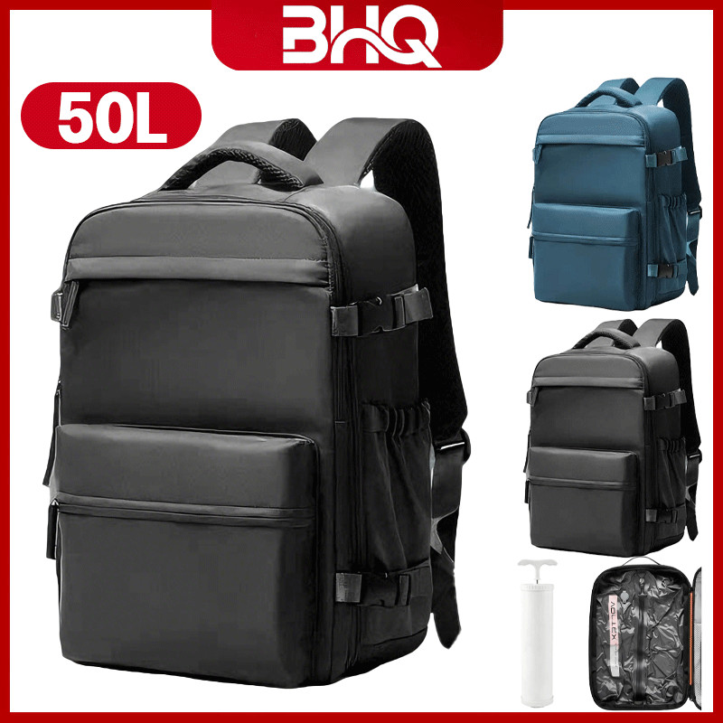 BHQ 50L  Kompresi Vakum Baju Travel Backpack Tas Ransel Perjalanan Serbaguna Waterproof Carry on Day