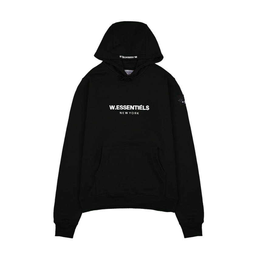 W Essentiels Hoodie Ecume Oversize Mid Logo Black - 100% ORIGINAL