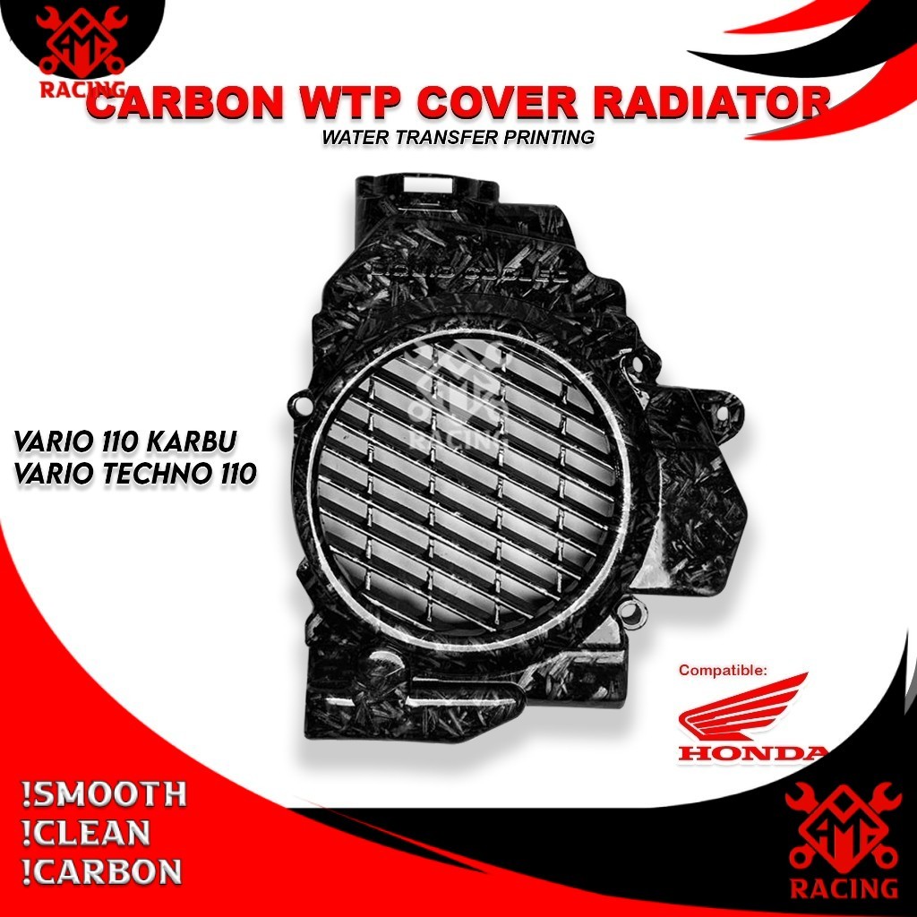 AMH_RACING - COVER RADIATOR VARIO 110 KARBU CARBON FORGED / TUTUP RADIATOR VARIO TECHNO 110 CW CBS K