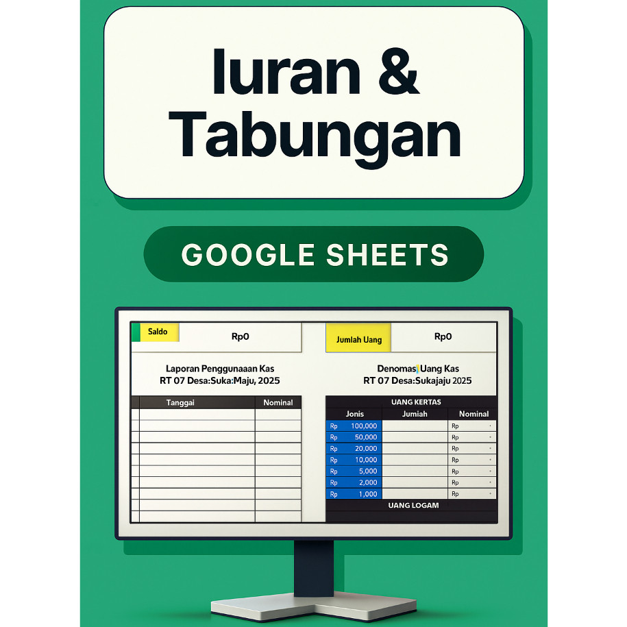 Template Iuran & Tabungan (Spreadsheets) Mudah di Gunakan