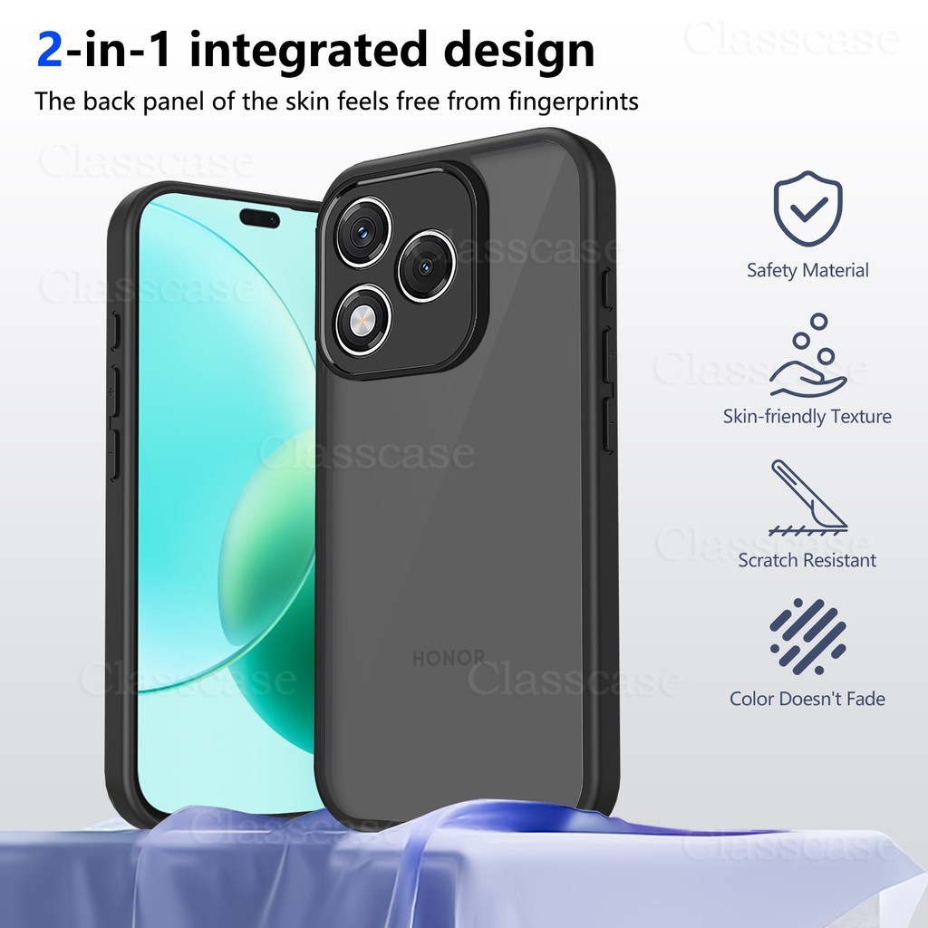 Casing Honor X8d 2026 untuk Honor X8d HonorX8d X8 d 4G 5G Hitam Matte Ramah Kulit Casing Ponsel PC P