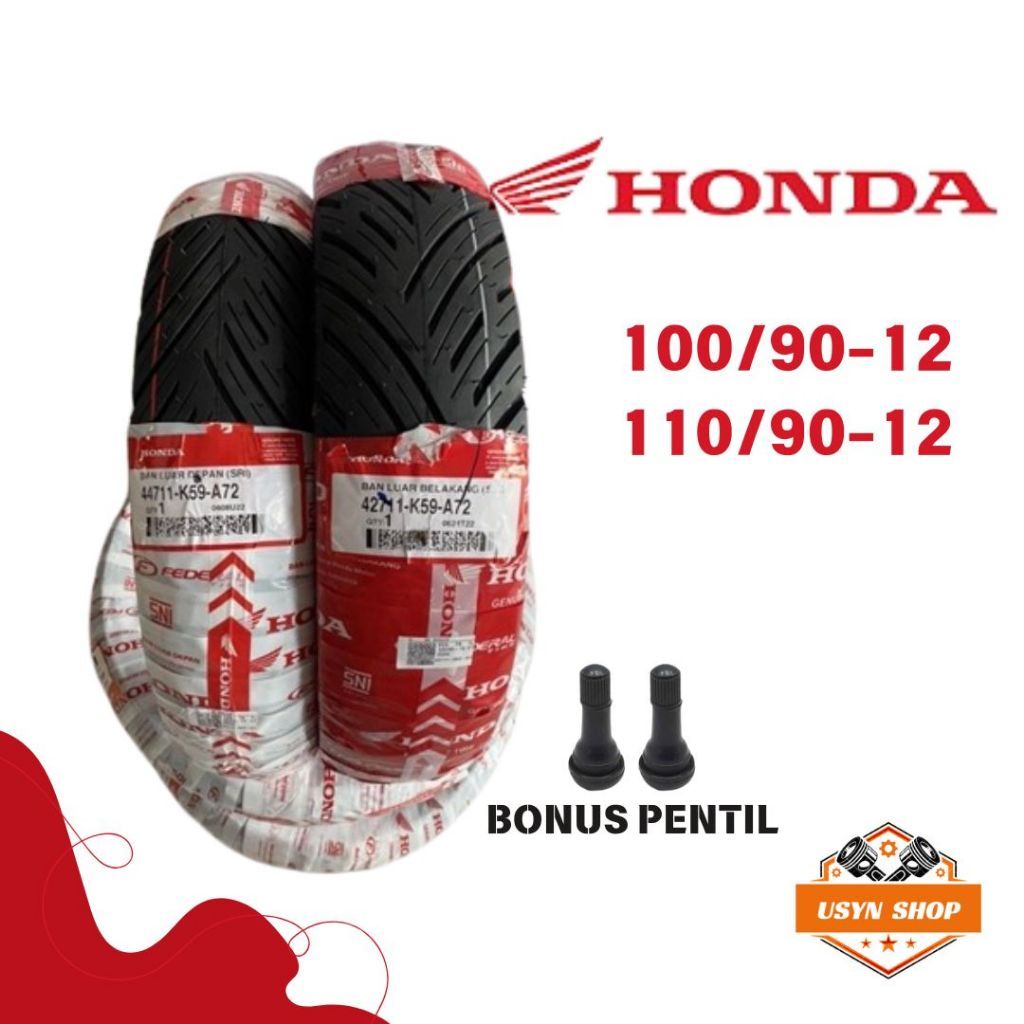 Ban TUBELESS FEDERAL AHM RING 12 // Depan 100/90 - 12 dan Belakang 110/90 - 12 // BAN SCOOPY